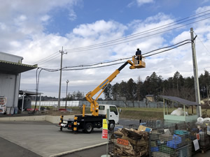 架空配線 施工事例 動力.jp